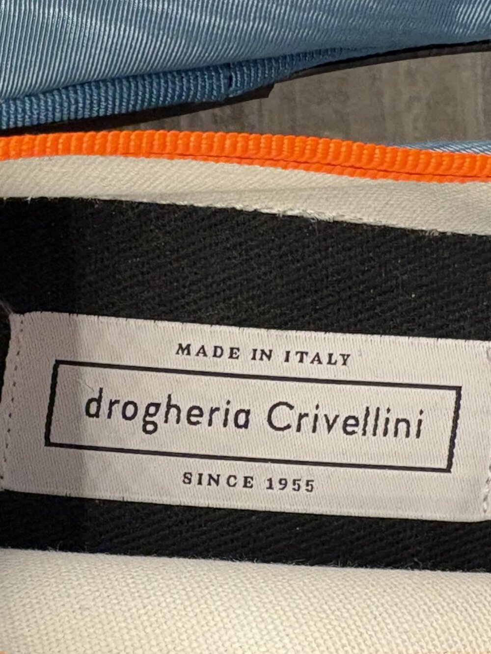 Drogheria Crivellini Mary Jane in Blue Moire and Orange Trim, Size 9 (40 EU) - Picture 4 of 9